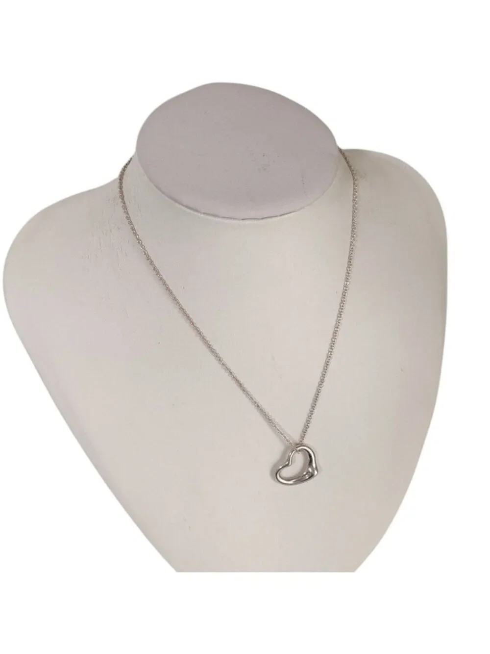 Tiffany & Co Elsa Peretti Open Heart Large Chain Pendant 925 Sterling